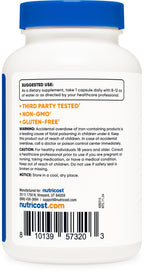 Nutricost Chelated Iron, As Ferrochel, 36mg, 240 Capsules (2 Bottles)