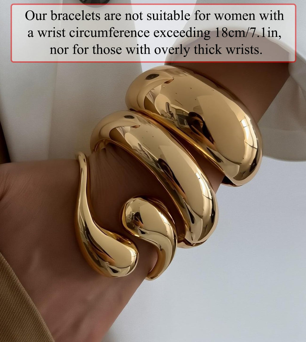 SAMOCO 3Pcs Chunky Gold Bangle Bracelets for Women