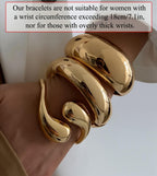 SAMOCO 3Pcs Chunky Gold Bangle Bracelets for Women
