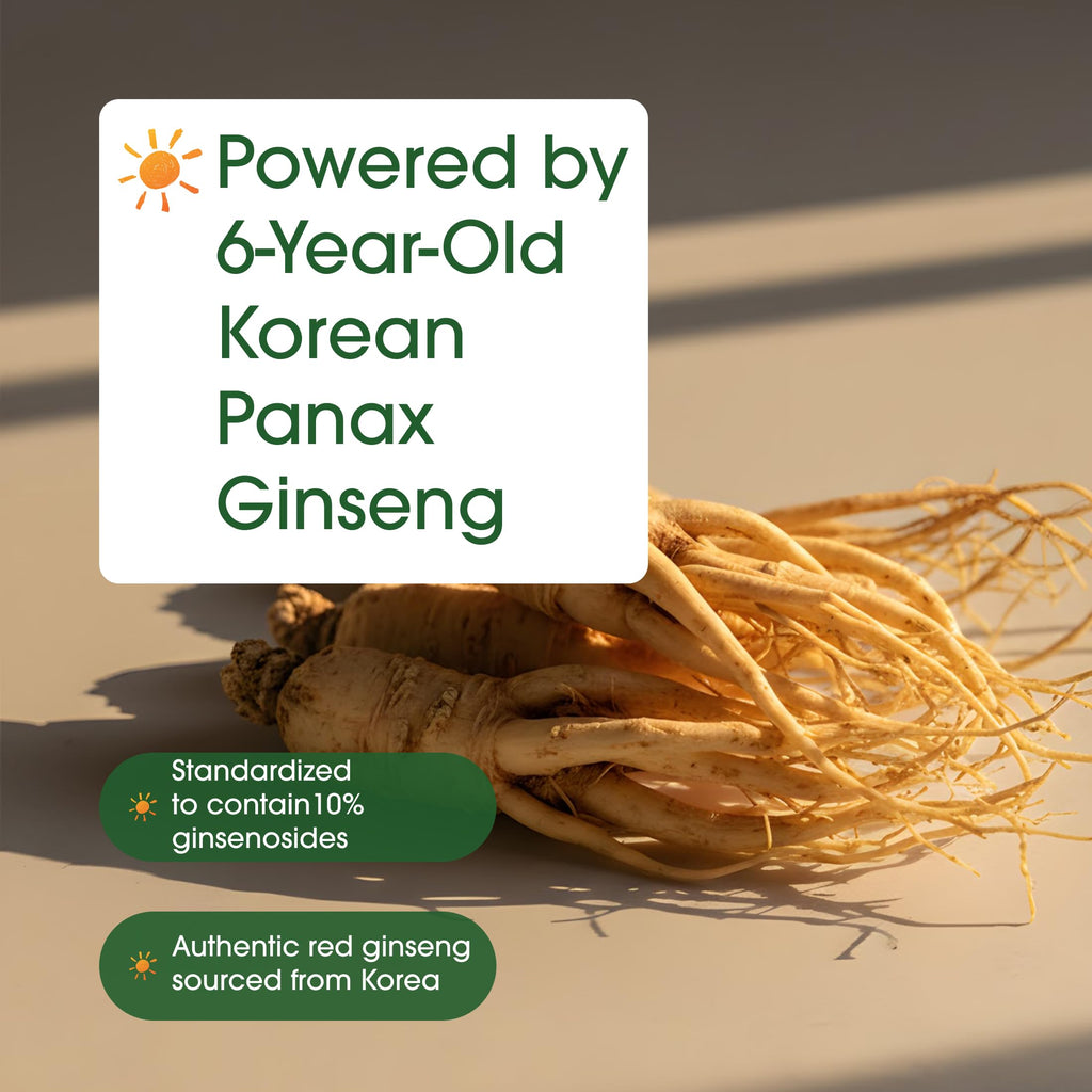 NatureBell Panax Korean Red Ginseng - 240 Softgels - 2,250mg High Strength Herbal Vitality Support* - Standardized 10% Ginsenosides from Six-Year-Old Ginseng Root - Energy & Immune Support*