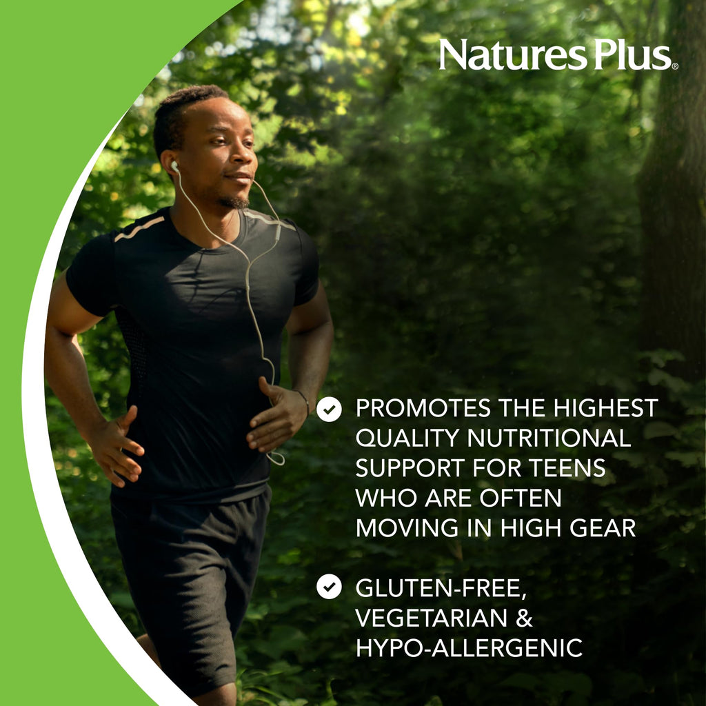 NaturesPlus Source of Life Adult’s Chewable, Apple Cinnamon - 90 Wafers - Multivitamin & Mineral Supplement - Immune & Digestive Health Support with Vitamin D3 - Gluten Free, Vegetarian - 45 Servings