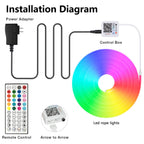 YILINM LED neon Lights,50FT RGB Neon Rope Lights,with Remote Control/APP Control,Music Sync,Timer Function,IP67 Waterproof Flexible Neon Strip Lights,for Bedroom Gaming Outdoors Decor