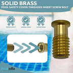 Poolzilla 25 Pack Pool Safety Cover Threaded Brass Insert Screw Bolt for Anchor