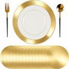 Tioncy 50 Pcs Gold Round Paper Placemats Disposable Table Mats