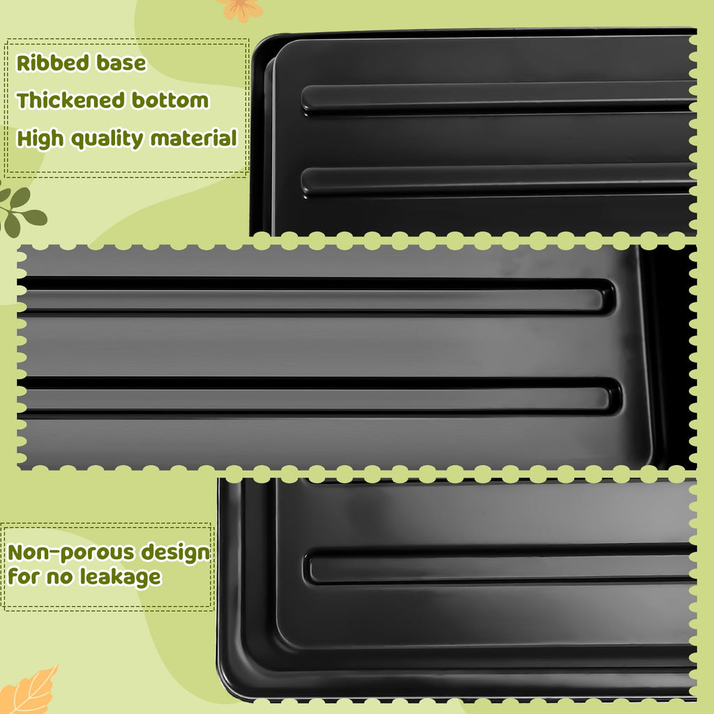 2.6in 100 Pcs Square Nursery Pots with 5 Pcs Plastic Seed Starting Trays