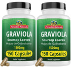 Peruvian Naturals Graviola Capsules, 1500 mg Soursop Leaf Extract from Hojas de Guanabana, Non-GMO, Vegan & Gluten-Free Herbal Supplement, 300 Count
