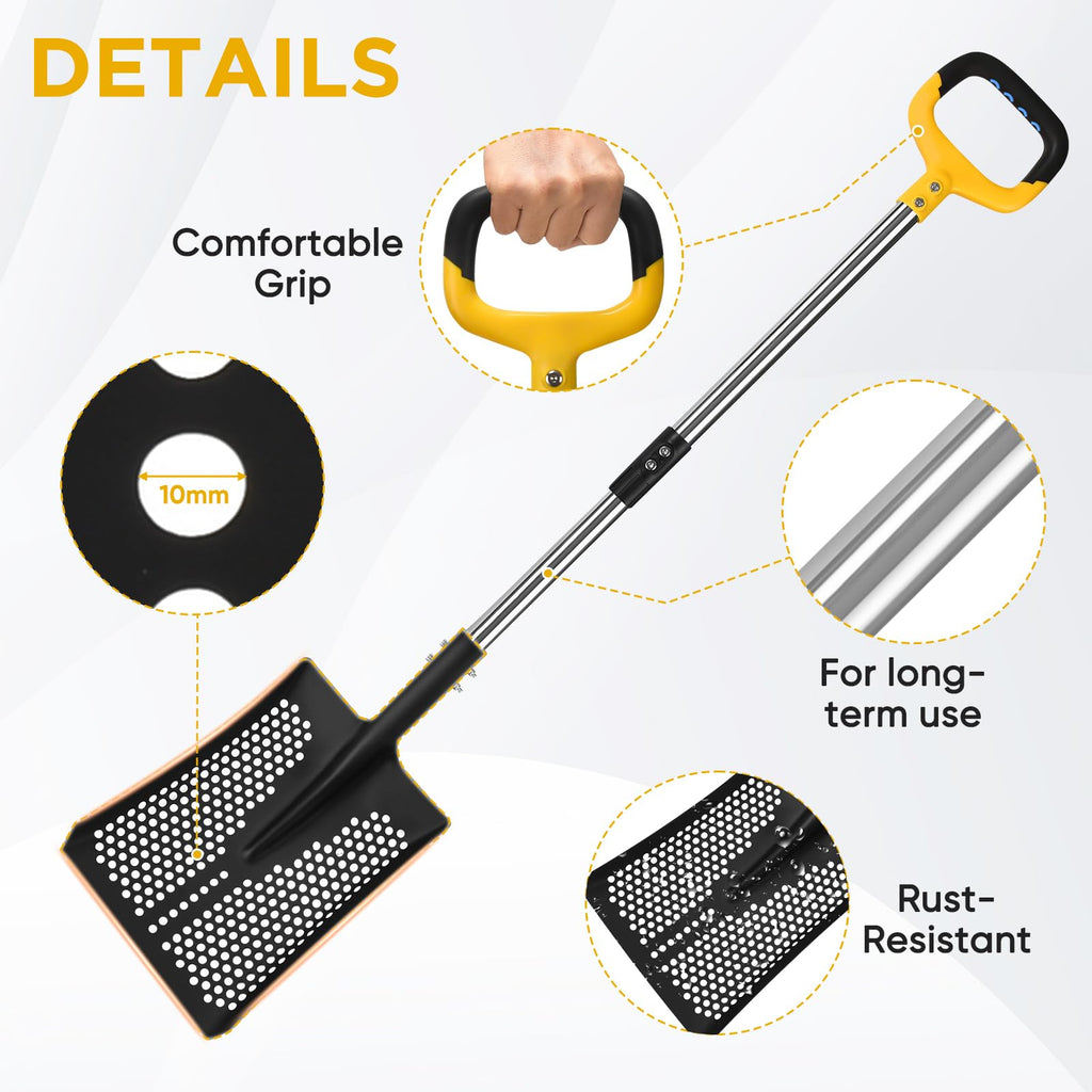 Sand Sifter Shovel, Long Lightweigh Sifting Shovel for Sand Sifter, Perfect for Shark Tooth, Leaf Collector