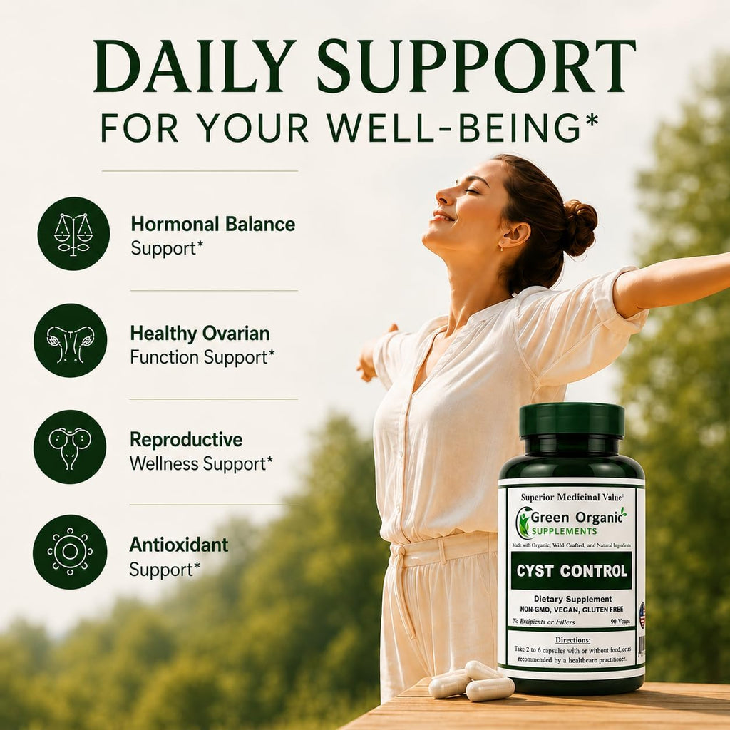 Green Organic Supplements Cyst, Breast Cyst, 90 VCaps, High Absorbable, Non-GMO, Gluten-Free (Pack of 3)