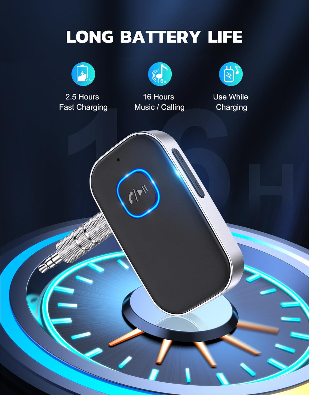 COMSOON Bluetooth Receiver for Car, 3.5mm AUX Bluetooth Car Adapter