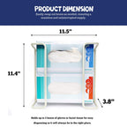 Glove Box Holder Wall Mount Dispenser for 2 Boxes, Powder Coated Metal Rack for Disposable Gloves and Tissue, Organizer for Kitchen, Lab, Garage, Hardware Included, White - Safety Supply Mart