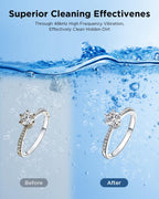 Ultrasonic Jewelry Cleaner Machine: 48KHz Ultra Sonic Cleaner for Jewelry,Eyeglass,Rings,Watch Band,Dentures,with Dual Cleaning Modes,350ML 304 Stainless Steel Tank,Gift for Wife,Mom,Daughter