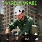 Hard Hats Construction OSHA Approved - ANSI Z89.1 Reflective Construction Worker Hat, Vented White Hard Hat with Visor for Men Women, ABS Safety Helmet for Adults,6-pt.Suspension