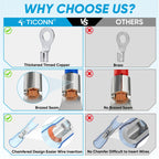 TICONN 120 Pcs Heat Shrink Wire Connectors, Marine Crimp Ring Terminal Kit