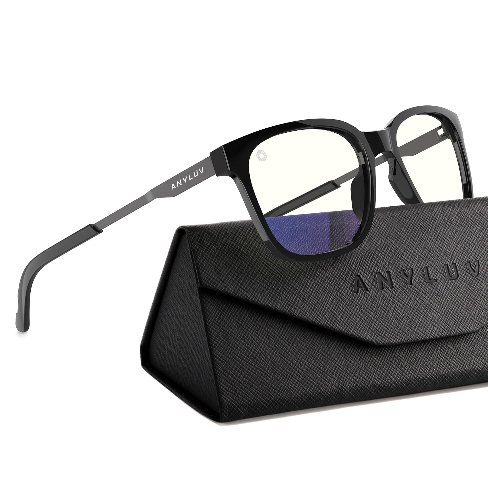 ANYLUV Blue Light Glasses for Men, Lightweight Computer Gaming Glasses, Stylish Anti Eyestrain Blue Light Blocking Men