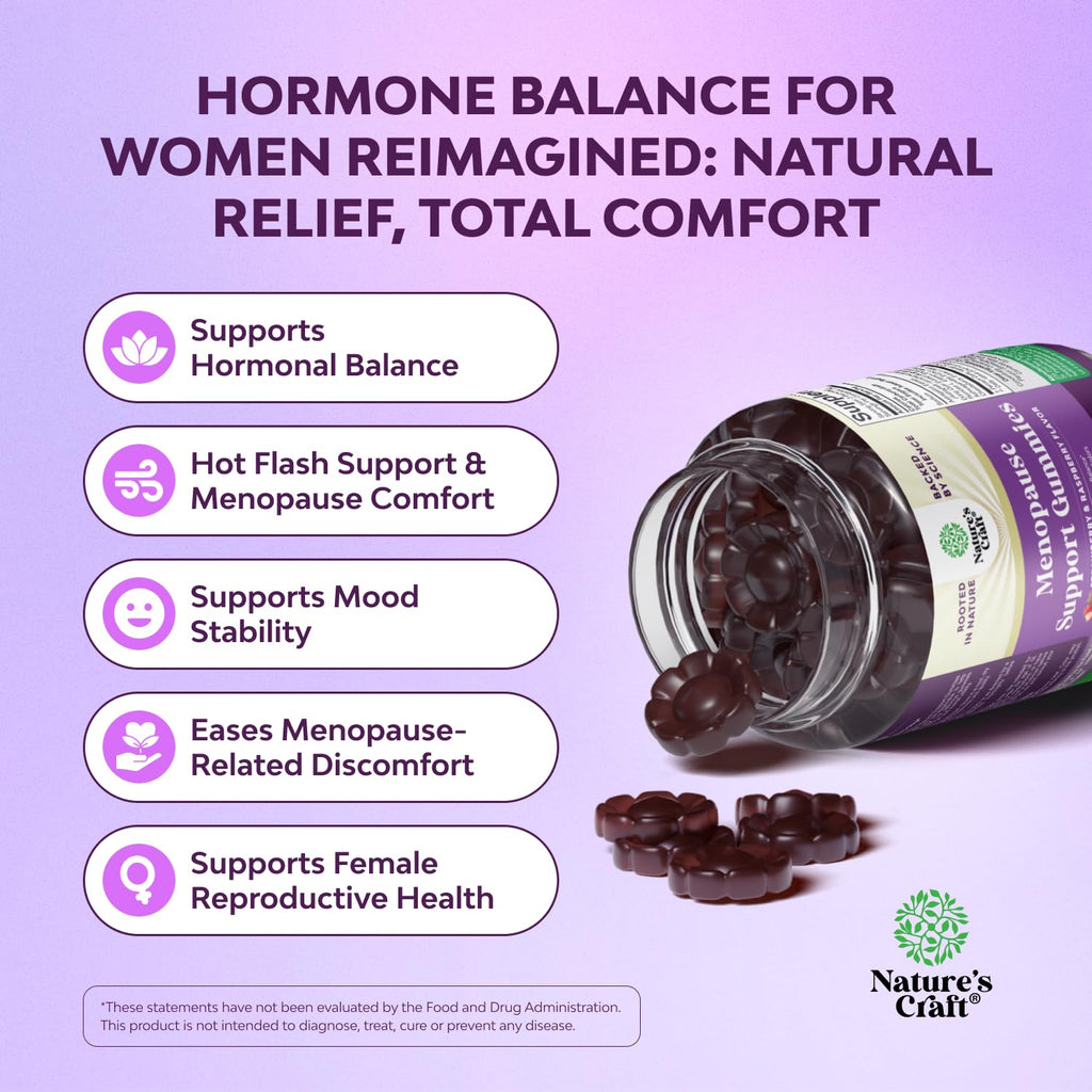 Womens Menopause Gummies with Dong Quai - Menopause Vitamins for Women with Ashwagandha - Holistic Support for Hot Flashes Night Sweats and Mood Swings - Pre & Post Supplements - 60 Count