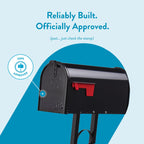 Architectural Mailboxes Mailbox-to-Go Weather-Resistant Steel Metal Mail Box for Outside with Post, Black, Medium Curbside Mailbox, USPS Approved for Residential Delivery