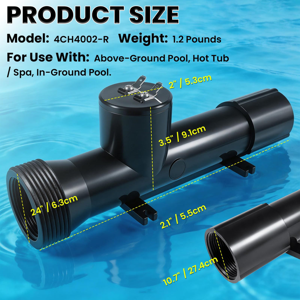 NLCCLTQ Upgraded Solar Pool Ionizer for Above Ground 4CH4002-R System Lonizer Copper Solor Powered Supplies Cleaner Main Access Power Swimming Chamber Replacement Ionization Controller Treatment