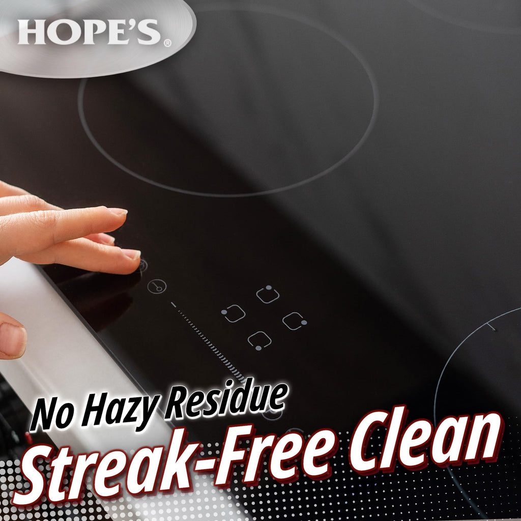 HOPE'S Perfect Cooktop Glass and Ceramic Cooktop and Stove Top Cleaner, Fast Acting and Removes Burnt on Stains from Glass Ceramic Smooth Top Ranges with its No Rinse Formula, 10.6 Oz, Pack of 3