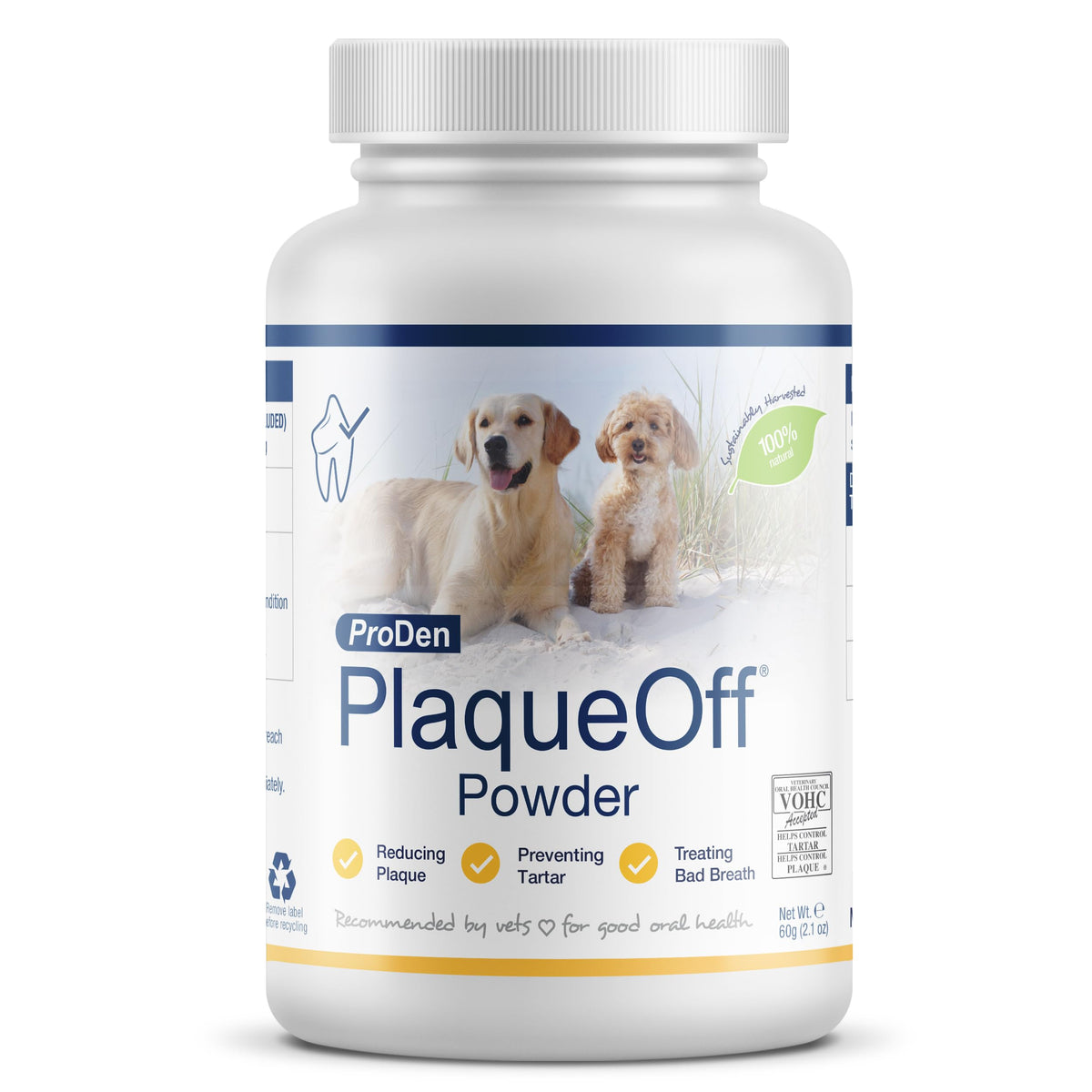 ProDen PlaqueOff Powder for Dogs - Dog Tartar and Plaque Remover - 60g