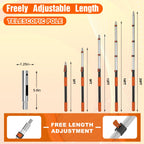 SISIUPASSIE 20FT Telescopic Pool Pole, Heavy Duty Swimming Pool Pole Adjustable Length, Aluminium Aolly, Universal Pole for Skimmer Nets, Vacuum Heads and Brushes