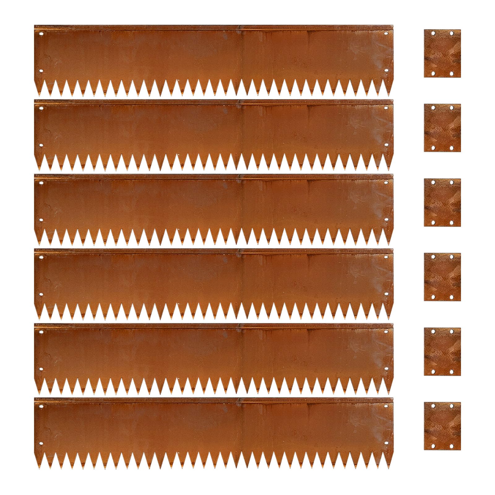 Corten Steel Edging 8" H x 40" L Steel Garden Edging 6 Pack 180 Bend Rusted