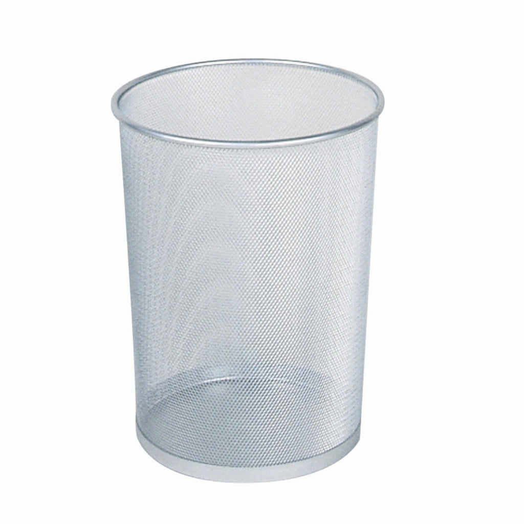 Rubbermaid Commercial Products Concept Collection Mesh Metal Trash Can 5-Gallon Fits Under Desk Silver Wastebasket for School/Office/Home/Bathroom