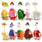 10 Set Porch Goose Outfits for 23" Lawn Goose Statue,All Seasons Goose Clothes Bundle with Valentine St Patrick Easter Spring Floral Raincoat Summer Patriotic Halloween Thanksgiving Christmas Costumes