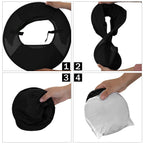 LIZMOF Hard Hat Sun Shade, High Visibility Sun Visor Neck Shade with Reflective Strip, Hard Hat Accessories, Full Brim, Man& Woman (Hard Hat Not Included), Black, 4 Pack