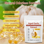 Aged Garlic Extract, 300 Softgels, 7500mg Odorless | Heart & Immune Antioxidant Supplements, Vegetarian, All-Natural, Non-GMO (1)