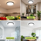 hepside LED Flush Mount Ceiling Light, 15Inch 30W LED Ceiling Lights Fixture,5 Color Temperatures in One,Ultra-Thin Flush Mount Light Fixture for Closet Bathroom Hallway Bedroom Laundry