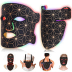 Red Light Therapy for Face and Neck, 8 Colors LED Face Mask Light Therapy with 850NM Near Infrared, 3000 mAh Rechargeable 6-In-1 Red Light Therapy Mask Set Skin Care Device for Skin Rejuvenation