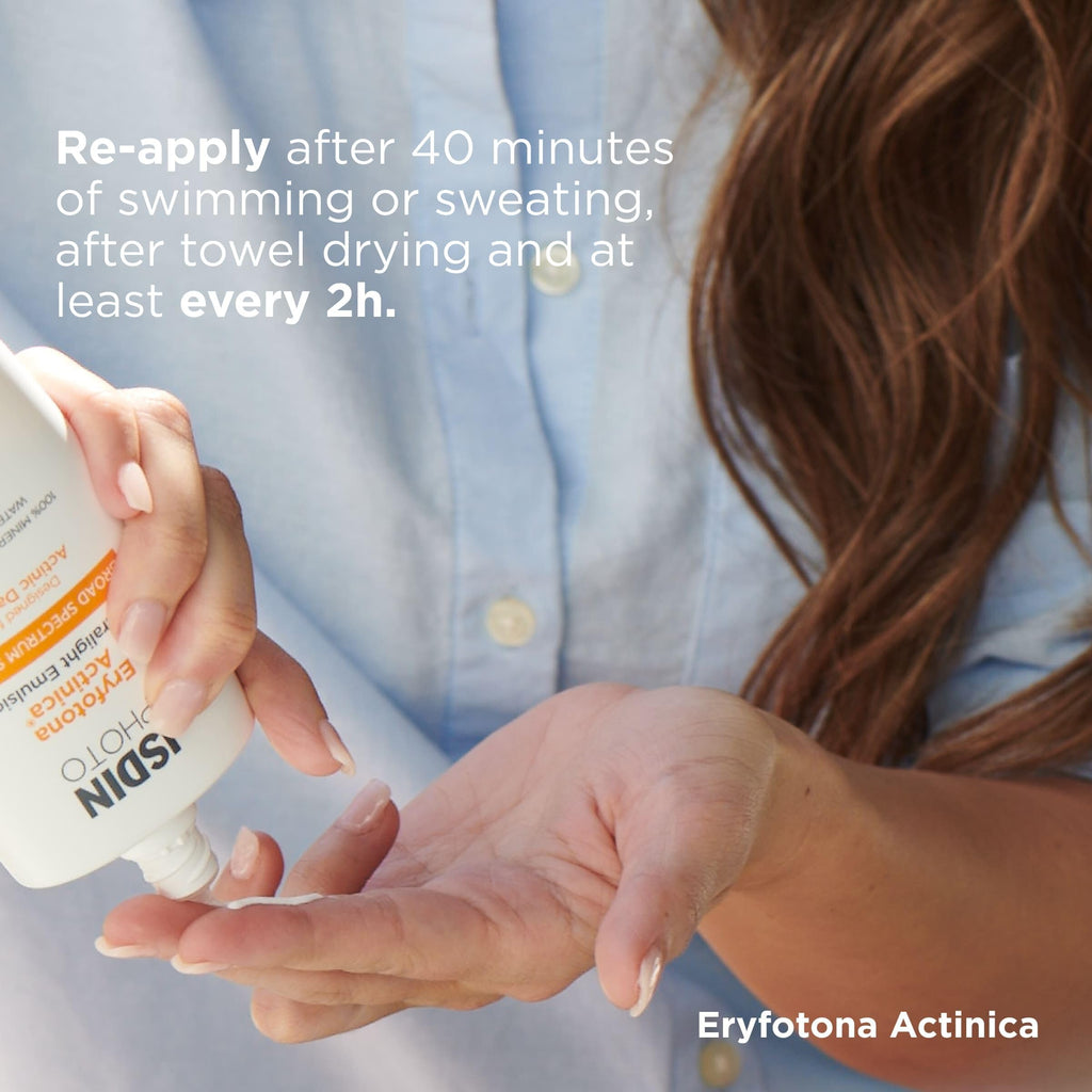 ISDIN Eryfotona Actinica Zinc Oxide sunscreen with 100% mineral UV filter Broad Spectrum SPF 50+, No White Cast, Suitable for Sensitive Skin, 3.4 Fl Oz