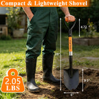 Cyrico 28 Inch Shovel for Digging, Heavy Duty Round Point Garden Shovel with D-Handle Fiberglass Handle, Portable Small Shovel for Gardening Landscaping Camping Snow Removal Beach Car Emergency Tool