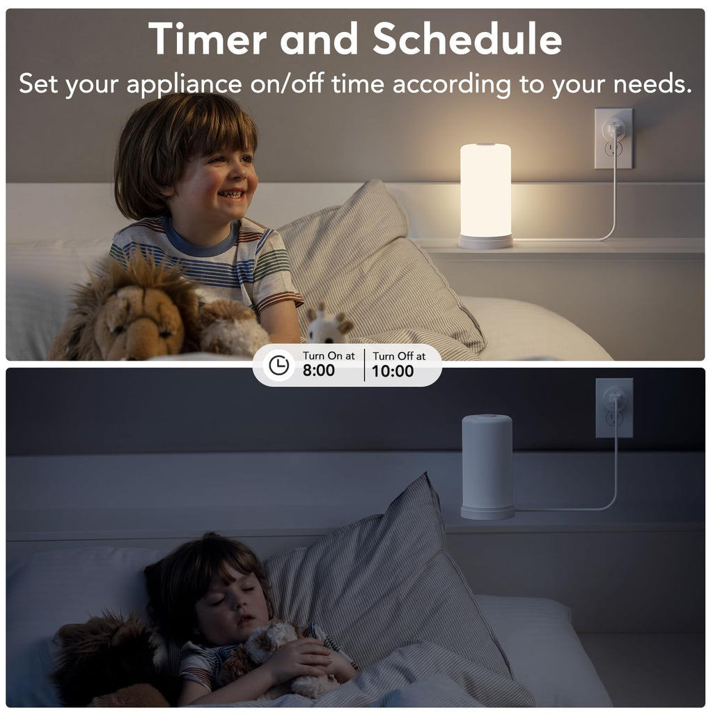 EIGHTREE Smart Plug, WiFi Outlet Works with Alexa & Google Home, Smart Home Socket with Remote Control & Timer Function, 2.4GHz WiFi Only, 4 Packs
