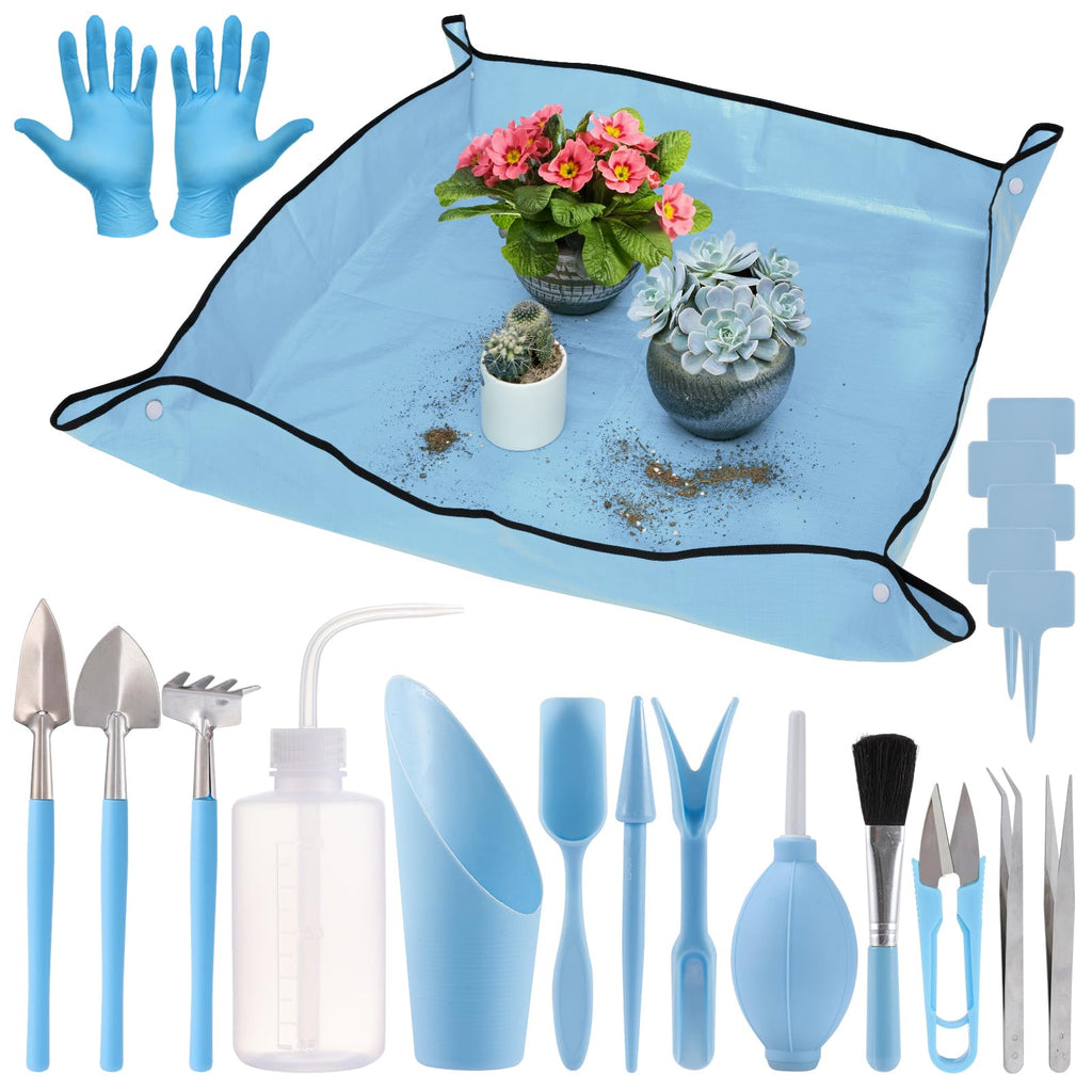 ANPHSIN 20pcs Small Gardening Tools Gifts for Women Beginners, Blue