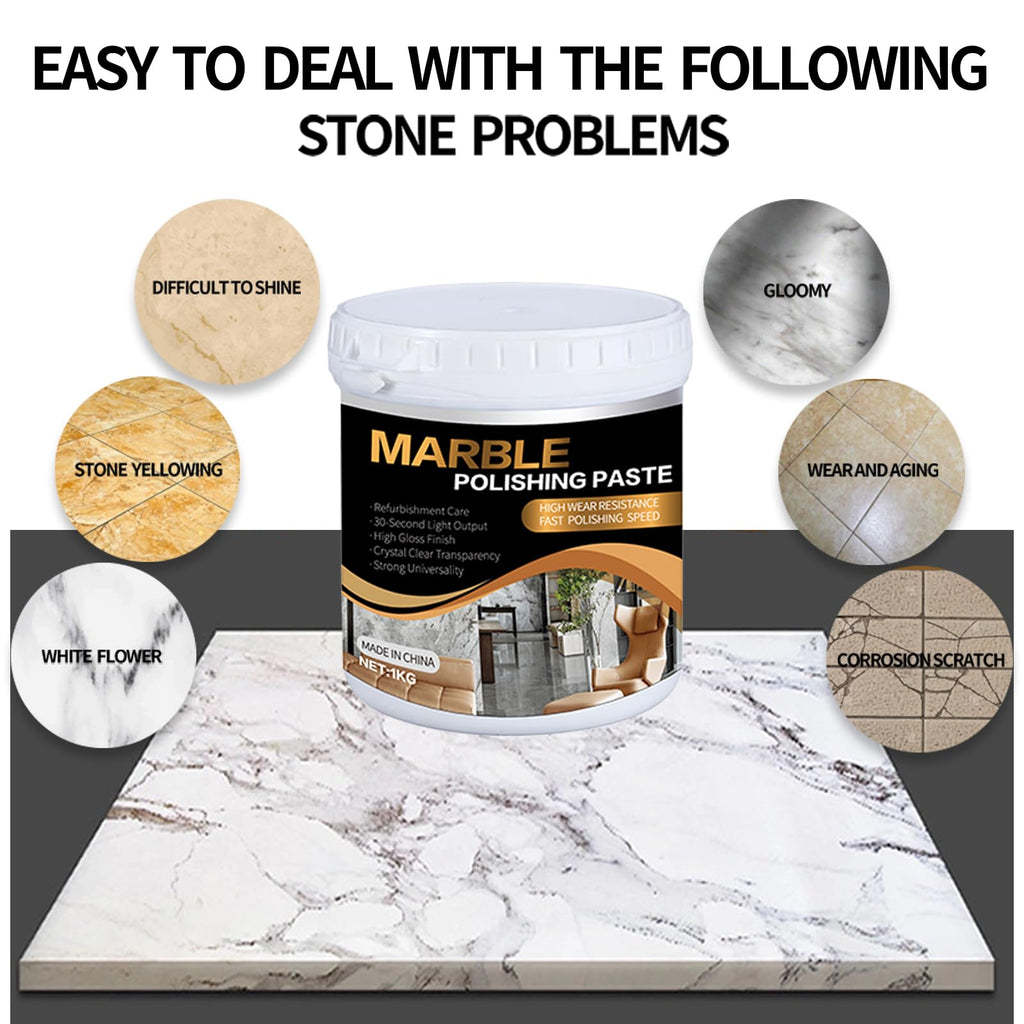 Marble Polishing Paste, Professional Marble Cleaner & Quartz Polish, Stone Sealer & Protector for Countertops, Floors, and Walls – Marble Polishing Compound Kit, 2.2LB (1 Piece)