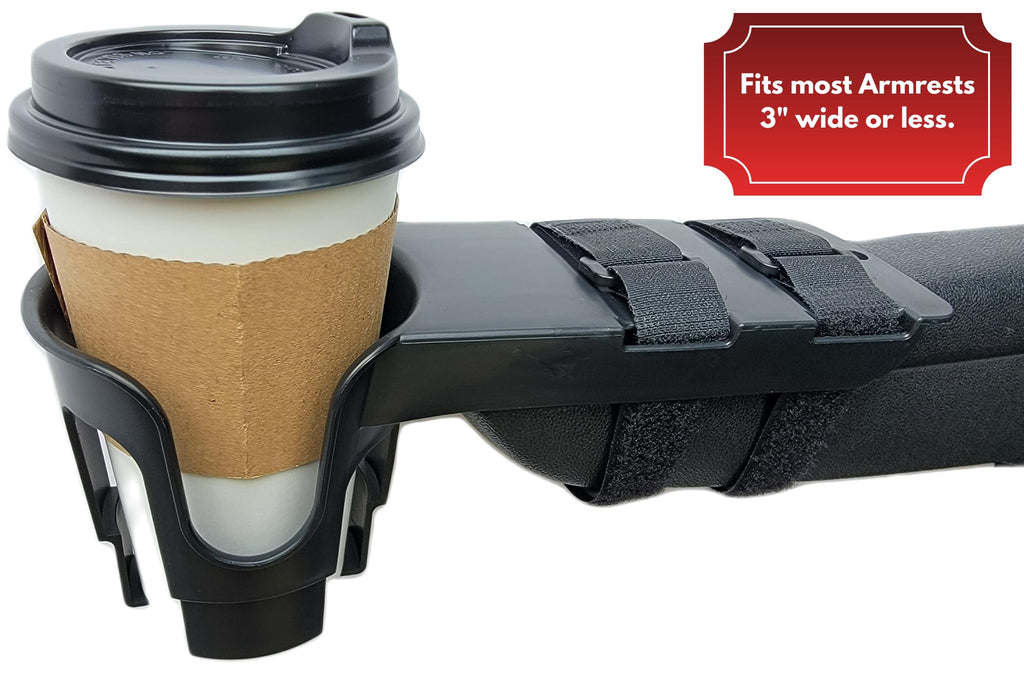 Nearly Universal OH - Wheelchair Cup Holder, Cup Holder for Electric Wheelchair and Mobility Scooter, Black
