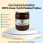 Beef Tallow for Skin - NAKED TALLOW BALM I 1 Ingredient - 100% Grass Fed Beef Tallow | Whole Body & Face | Whipped & UNSCENTED for Sensititve Dry Skin, Babies, Eczema, Psoriasis, Rosacea