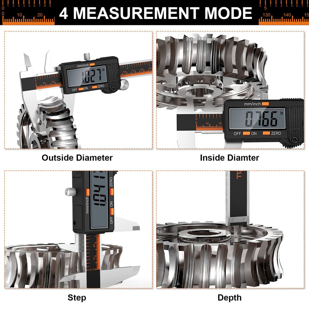 HARDELL Digital Caliper 6 Inch, Caliper Measuring Tool with Large LCD