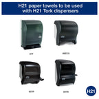 Tork Natural Paper Hand Towel Roll H21 100% Recycled Fiber, Universal Fit 6 Rolls x 800 Ft (RK8002)