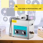 VEVOR Ultrasonic Vinyl Record Cleaner 6L 40kHz Vinyl Ultrasonic Cleaning Machine Knob Control Record Ultrasonic Cleaner 4 Records Vinyl Sonic Cleaner Stainless Steel Tank w/Mechanical Heater & Timer