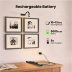 Craftersmark Dimmable Cordless Picture Light for Wall 16n, 5000mAh Rechargeable Battery Wall Sconce Art Light, CRI 95+ 350LM Wall Light for Gallery Artwork, Paintings, Photo, Portraits - Black