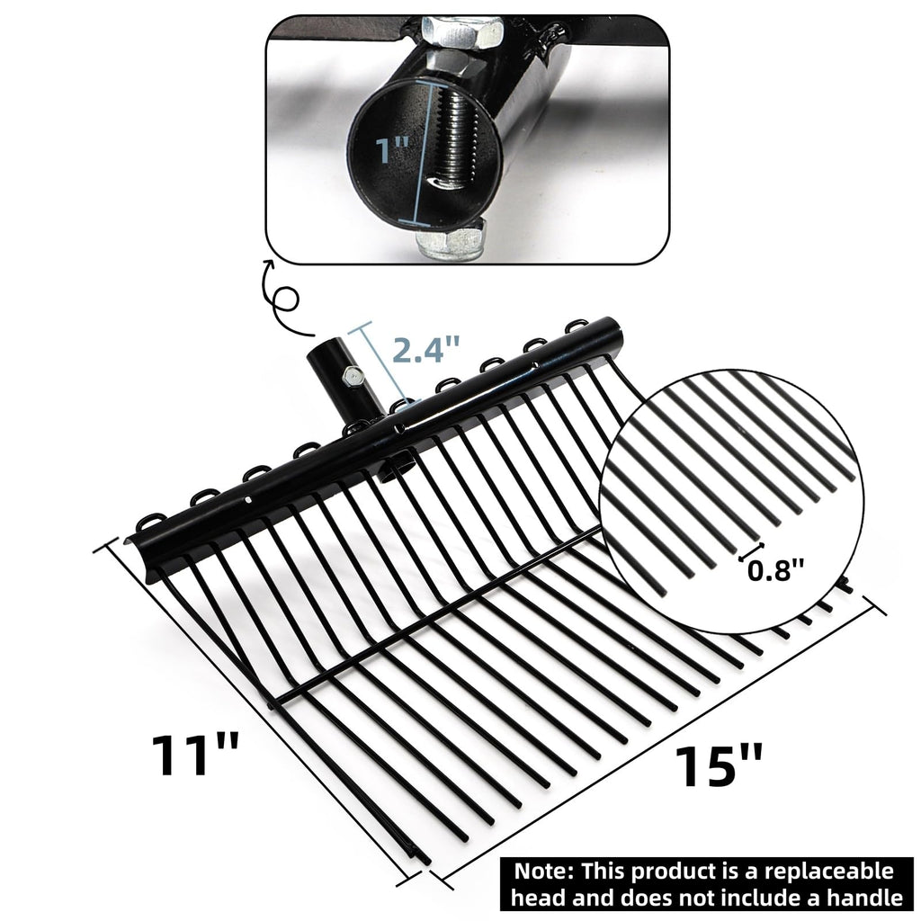 Cididu Pitch Manure Fork Head, Metal Pitch Fork for Garden, Durable Digging Fork Rake Head Replacement with Angled Tines, Stable Pitchforks Scoop for Mulch Horse Stall Picking up Hay Animal