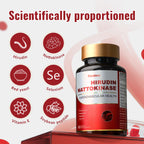 Risabou 2 Bottles Hirudin Peptide 300mg, Nattokinase 150mg with Red Yeast Extract, Black Garlic Extract, Selenium, Vitamin E, Soybean Peptide 7 in 1 Formula丨120 Capsules