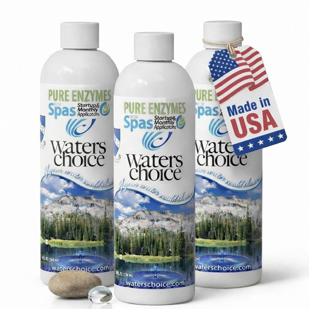 Waters Choice Pure Enzymes for Spas 3 Pack- Hot Tub Enzyme Cleaner & Spa Water Clarifier – Chemical-Free Hot Tub Cleaner, Spa Enzyme Treatment for Crystal Clear Water, No Harsh Chemicals