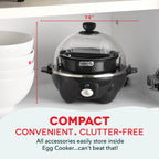 Dash Rapid Egg Cooker, 7 Eggs, Hard Boiled, Poached & Omelettes, Black