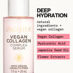 Pacifica Vegan Collagen Complex Face Serum Anti Aging Hydrating Serum w/Hyaluronic Acid for Plumping & Firming Collagen Boosting Facial Serum for Fine Lines & Wrinkles Clean Dermatologist Tested