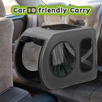 Saudism Large Dog Stroller for Medium Dogs，Pet Stroller for 2 Small Dogs, Foldable Jogger Wagon with Detachable Carrier for Car Seat, Adjustable Handle, Up to 90 lbs, Gray