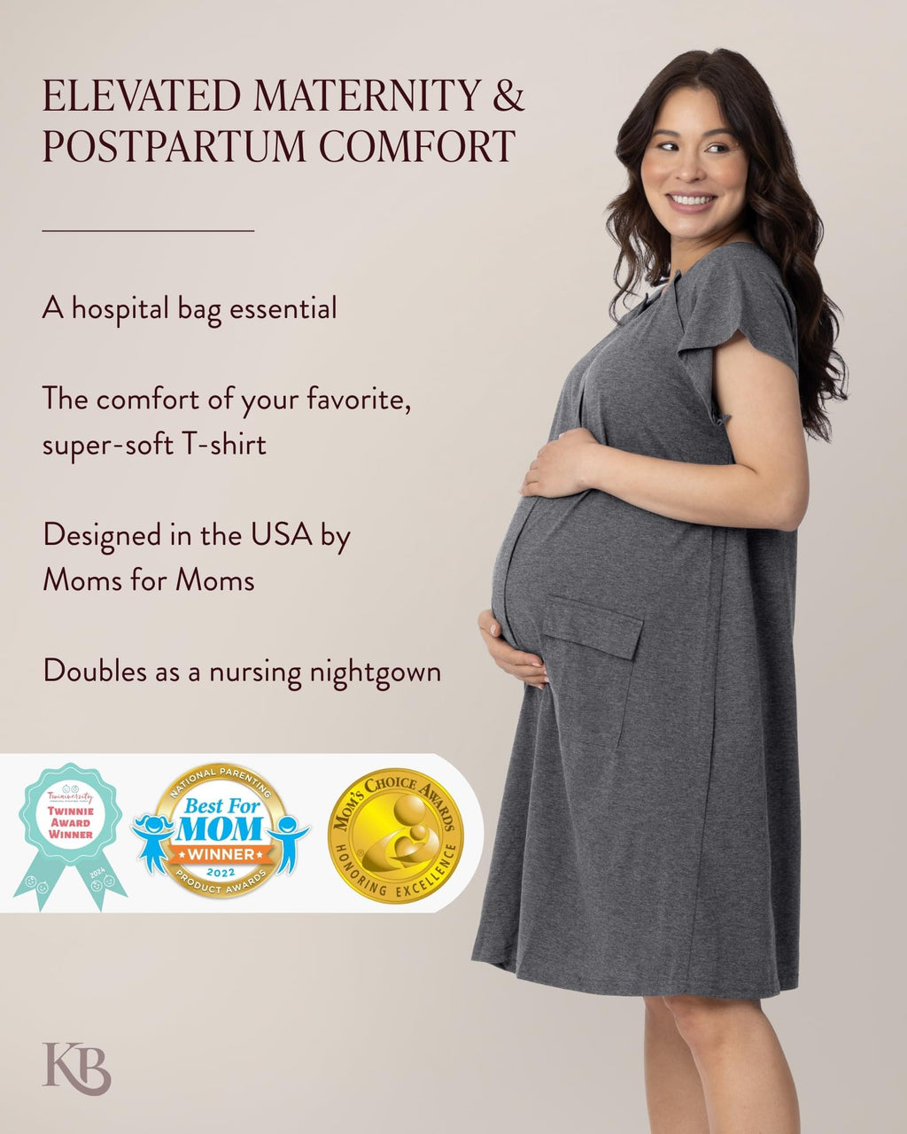 Kindred Bravely Universal Labor and Delivery Gown for Birthing and Nursing