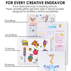 Grabie 18 Color Glitter Gel Pens, Retractable Sparkle Art Pens
